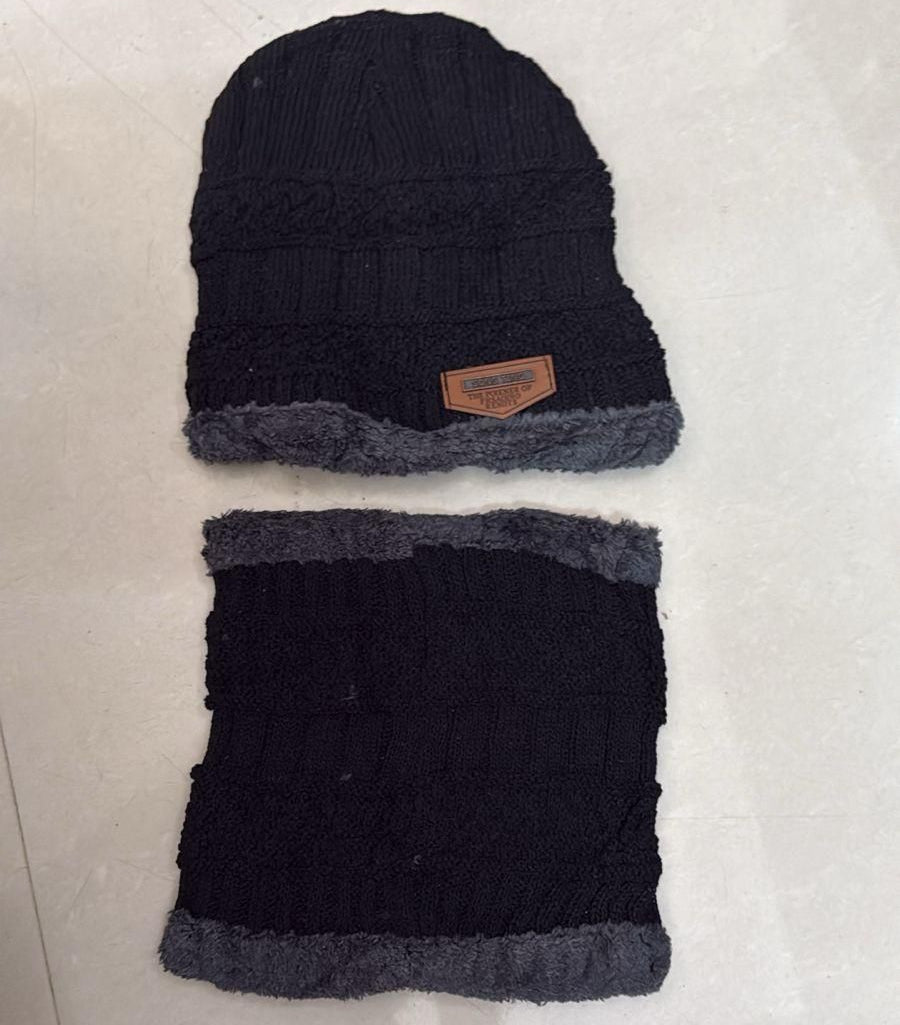 Unisex Woolen Cap + glove + socks Set